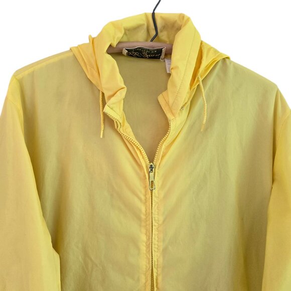 Vintage L.L. Bean Aspen Anorak Yellow Nylon Jacket Mens Large Packable Hooded - Picture 6 of 10